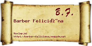Barber Feliciána névjegykártya